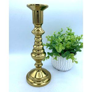 Brass Heavy 10" Candlestick /Candle Holder /Signed Vintage
